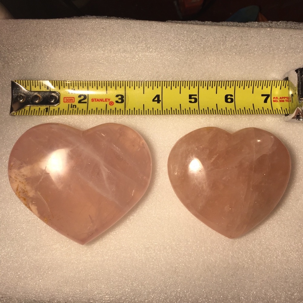 2 Rose Quartz hearts